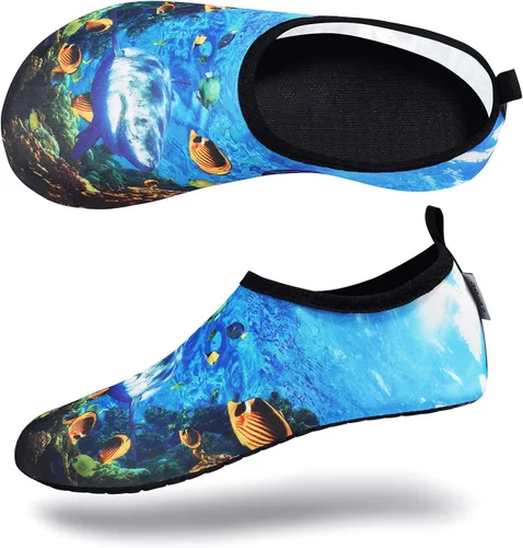 Vista 6 de VIFUUR - Zapatos para deportes acuáticos, calcetines acuáticos, de secado rápido, para yoga, con sensación de andar descalzo, sin cordones