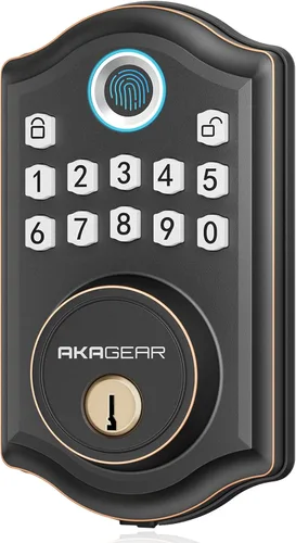 Vista 8 de Cerradura de puerta de entrada sin llave con teclado, cerrojo inteligente para puerta delantera con 2 llaves, bloqueo automático, fácil instalación