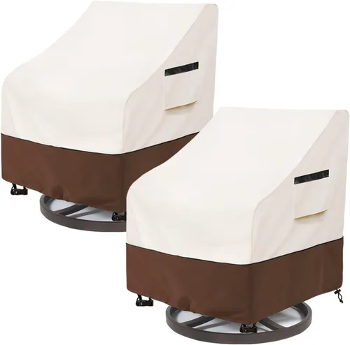 Vista 26 de Cubiertas para juego de muebles de patio Aacabo para 3 piezas de bistró al aire libre, cubierta impermeable 100% para muebles de exterior para 2