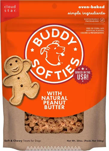 Vista 12 de Buddy Biscuits Bolsa de 8 onzas de golosinas suaves y masticables para perros, hechas con mantequilla de maní, 8 onzas