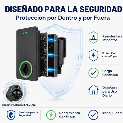 Vista 5 de Autel Cargador EV Nivel 2 40 Amperios Hogar Inteligente AI para Vehículo Eléctrico (EV) con Wi-Fi y Bluetooth, EVSE con Funda Integrada y Cable