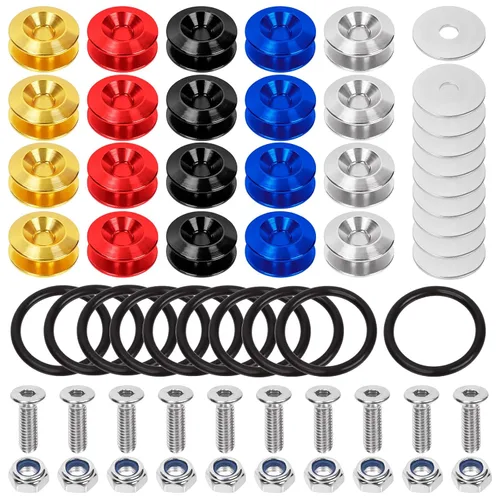 Vista 10 de Swpeet 54Pcs - 3 Pares Kit de Sujetadores de Liberación Rápida Negro, Kit Universal de Clips de Parachoques de Aluminio de Liberación Rápida