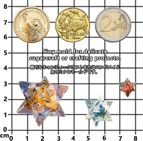 Vista 5 de Molde de silicona 3D Merkaba Chakra Stones Geométrico UV Resina Fundición con 5 botellas aplicadoras de punta de precisión, paquete de 8 collares