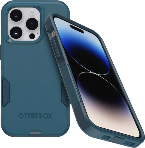 Vista 7 de OtterBox Funda para iPhone 14 Pro (solamente) de la serie Commuter, color negro, delgada y resistente, apta para bolsillo, con protección de puerto