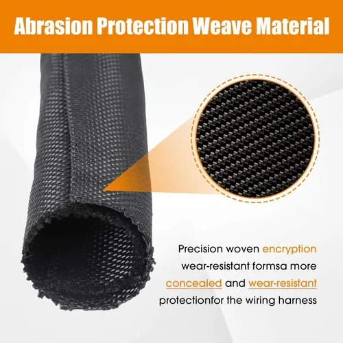 Vista 6 de Funda de alambre trenzado dividido para cables automotrices, cable de audio y video, cuerdas de múltiples cables, cubierta de protección organizada