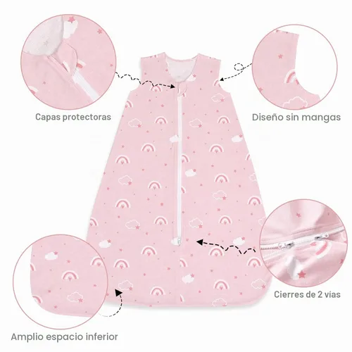 Vista 3 de david's kids Saco de dormir 100% algodón orgánico para bebé de 6 a 12 meses, mantas suaves para bebé con cremallera de 2 vías, paquete de 2 cómodos