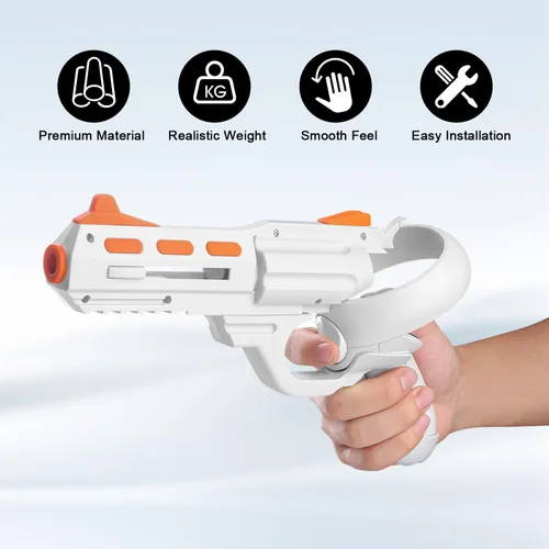 Vista 3 de Relohas VR Handle Accessories for Meta Quest 2, Gun Stock for Oculus Quest 2, Weighted Controller Grips, Enhance Realistic FPS Gaming Experience