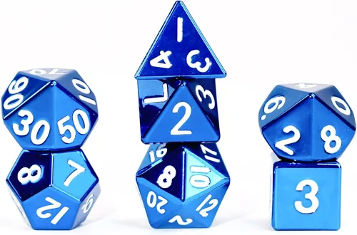 Vista 14 de FanRoll - Juego de dados poliédricos de metal de 0.630 in, plata antigua, dados de juego de rol para Calabozos y Dragones