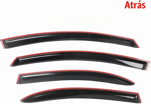 Vista 6 de Compatible con Honda Civic Sedan 2006-2011 solo cinta en visera de ventana Estilo delgado ahumado/teñido