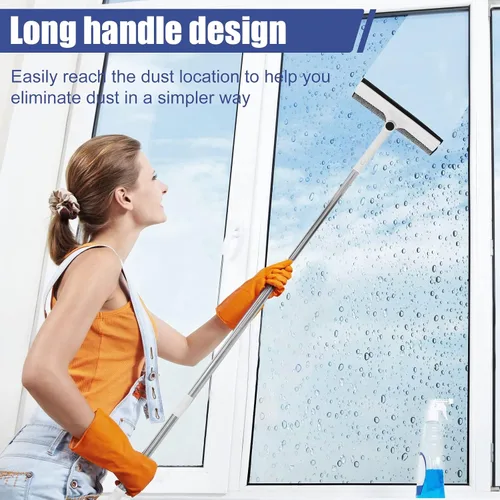 Vista 7 de Limpiador de ventanas limpiador de ventana ajustable para limpiar desde múltiples ángulos, herramienta de limpieza de ventanas con poste
