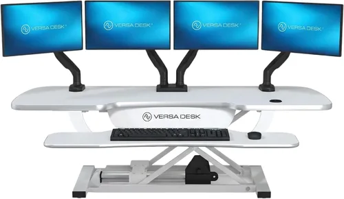 Vista 17 de PowerPro - Convertidor de escritorio de pie de 36 pulgadas, elevador de escritorio eléctrico de altura ajustable para estar de pie o sentado