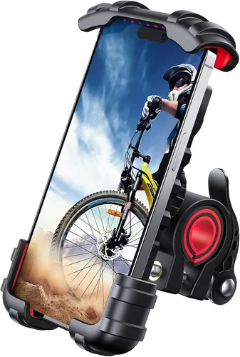 Vista 10 de Lamicall - Soporte de teléfono para bicicleta, soporte para teléfono celular, abrazadera para manubrio de bicicleta, clip para teléfono 11 Pro Max