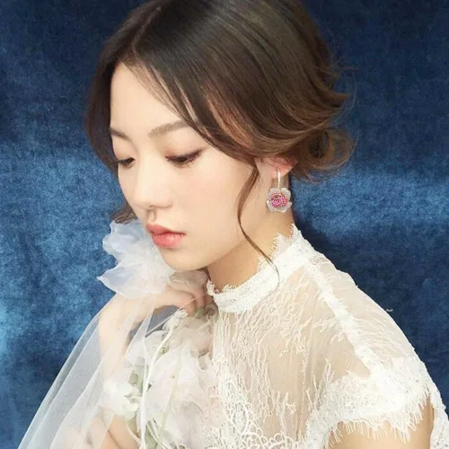 Vista 4 de Huggie CZ Flower Dangle Stud Earrings for Women Girls with Charms Fashion Luxury Pave Rhinestone Filigree Camellia Rose Dainty Crystal Drop Dangling