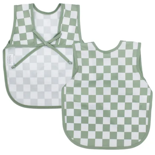 Vista 28 de BapronBaby Adventure Awaits Bapron - Babero más seguro sin corbata para el cuello para bebés y niños pequeños, suave, impermeable, resistente a