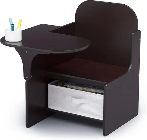 Vista 8 de Delta Children MySize - Escritorio con silla con compartimento de almacenamiento + caja de juguetes MySize Deluxe, chocolate oscuro (paquete)