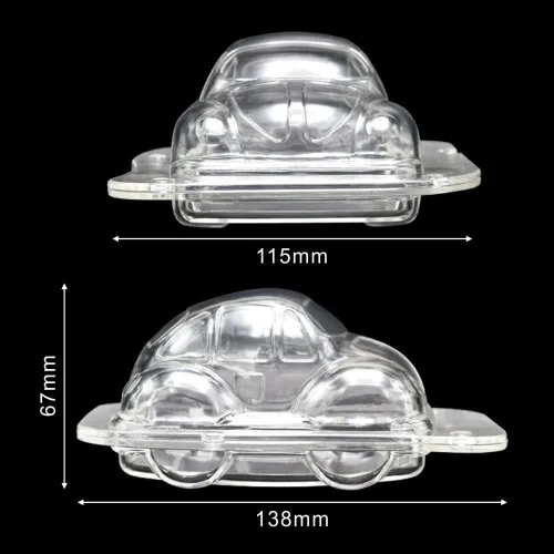 Vista 2 de TUKE Molde de chocolate de policarbonato en forma de coche 3D de 5.5 ''molde duro del caramelo del policarbonato del molde del chocolate del coche 3D
