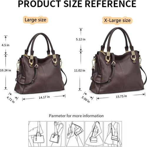 Vista 36 de Kattee Cartera bandolera estilo urbano de cuero para mujer
