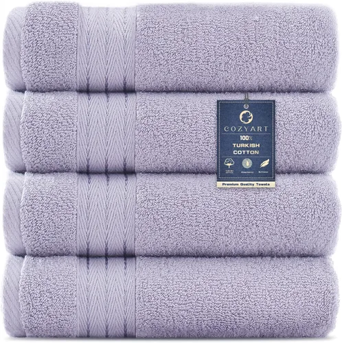 Vista 69 de COZYART - Juego de 6 toallas de baño de algodón turco, color azul claro, suaves, altamente absorbentes y duraderas, 19.17 oz/yd², incluye 2 toallas