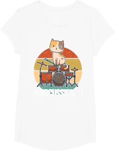 Vista 26 de Funny Percussion Drummer Drumming Drums Saying I Kitten Cat Camiseta, Negro, S
