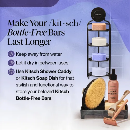 Vista 8 de Kitsch Set de champú y acondicionador morado para rubias y cabello teñido