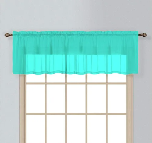 Vista 5 de Interior Trends 1 cenefa recta para cortina de ventana con bolsillo para barra de gasa transparente (18 pulgadas de largo, gris)