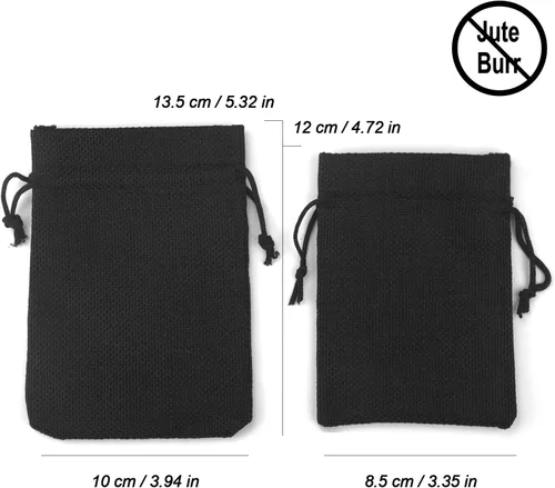 Vista 5 de Juego de bolsas de arpillera con cordón, 5.5 x 4 y 4.8 x 3.5, sacos 20 para regalo pequeño, regalo, regalo, regalo, regalo, fiesta, joyas, bolsita