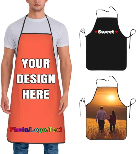 Vista 13 de Delantal de chef personalizado para hombres y mujeres, para cocinar, con nombre, logotipo, foto, regalos de cocina para familiares y amigos