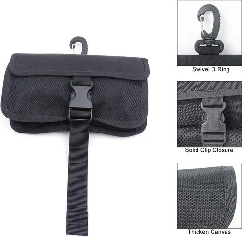 Vista 5 de Luwint Bolsa de malla de buceo Bolsa de malla larga Bolsa de almacenamiento multipropósito con clip de anillo D para deportes acuáticos Buceo Pesca