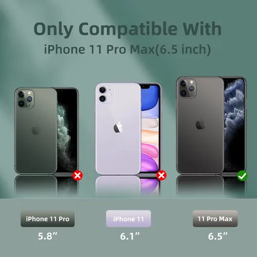 Vista 2 de Funda de silicona líquida compatible con iPhone 11 Pro Max, color verde pino [Protección contra caídas]
