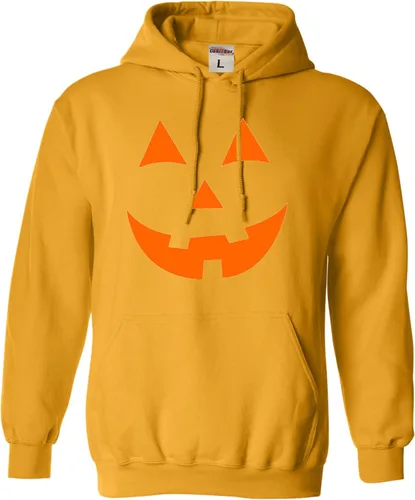 Vista 24 de Go All Out Jack O Lantern Pumpkin Face Halloween Divertida sudadera con capucha para hombre y mujer Naranja