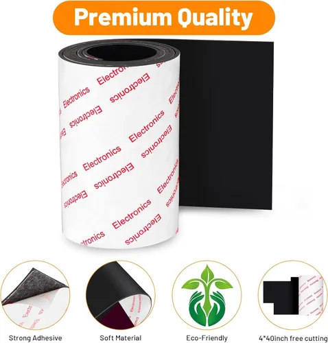 Vista 4 de Almohadillas de goma antideslizantes, almohadillas de silicona antideslizantes, almohadillas adhesivas de goma de 4 x 40 pulgadas, color negro