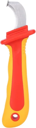 Vista 7 de Walfront Cable pelar cuchillo 1000 V aislamiento electricista cuchillo fijo gancho en forma de cuchillas antideslizantes antideslizante anti