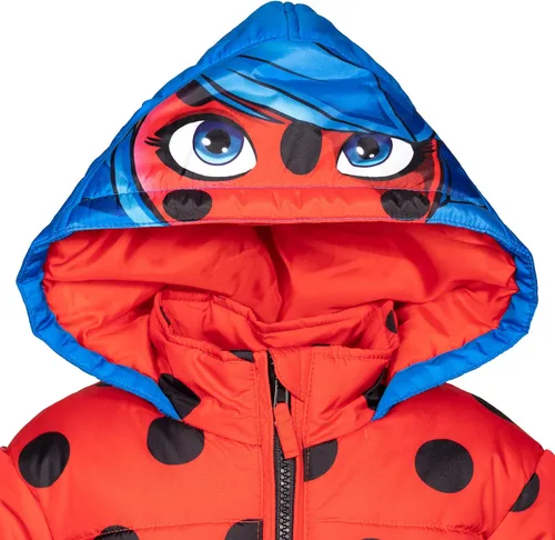 Vista 3 de Miraculous Ladybug - Abrigo de invierno con cremallera para niñas pequeñas a niños grandes