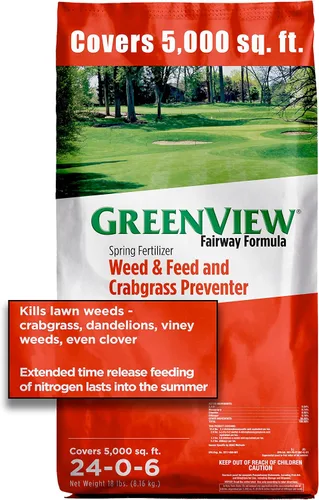Vista 2 de GreenView Fairway Formula - Fertilizante de primavera para prevenir malezas y piensos y pasto de cangrejo