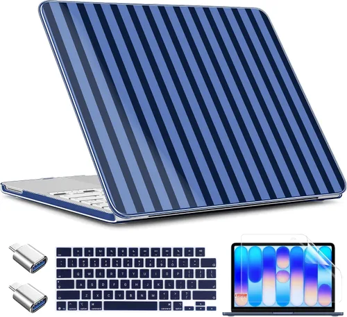 Vista 47 de TWOLSKOO Funda para MacBook Neo de 13 pulgadas 2026 A3404 A18 Pro Chip, funda rígida de plástico con adaptador tipo C, 2 fundas para cámara web