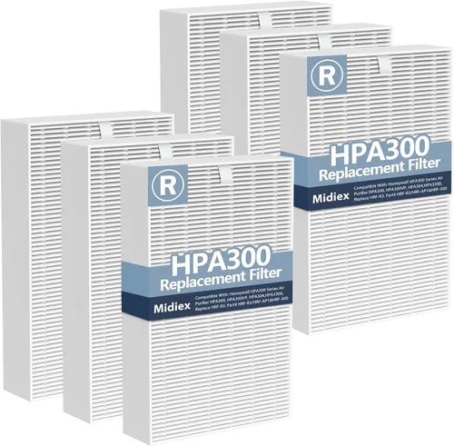 Vista 10 de Paquete de 3 filtros HEPA HPA300 de repuesto para purificadores de aire Honeywell serie HPA300 HPA300, HPA300VP, HPA304, HPA3300, reemplazo HRF-R3