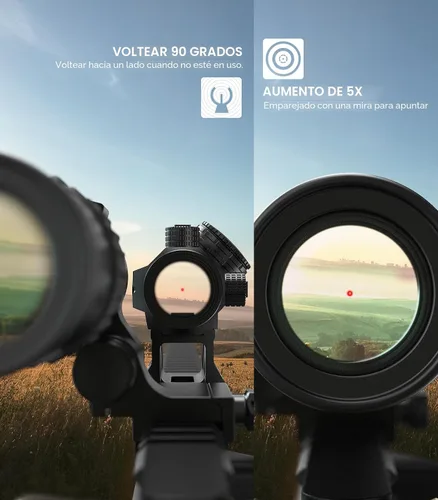 Vista 5 de Feyachi M36 1.5X - Lupa óptica de punto rojo 5X con montaje abatible a lateral Aumento de 1.5X - 5X con montaje abatible a lateral