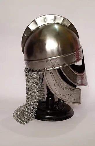 Vista 3 de AnNafi Casco de armadura de lobo vikingo hecho a mano acabado plateado cascos medievales cascos de caballero de metal para adultos disfraces