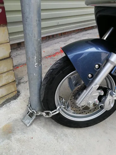 Vista 5 de WANLIAN Cerradura de cadena de seguridad con 0.315 in de grosor de acero endurecido especial de cadena redonda Cerraduras de cadena de ciclismo