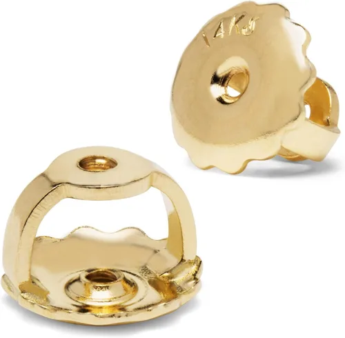 Vista 15 de Everyday Elegance Pendientes sólidos de oro blanco de 14 quilates con dos piezas de repuesto para parte trasera de arete Tornillo roscado