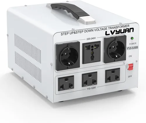 Vista 9 de LVYUAN - Convertidor de transformador de voltaje de 2500 W, convertidor elevador y descendente, 110/120 voltios, 220/240 voltios con 2 salidas