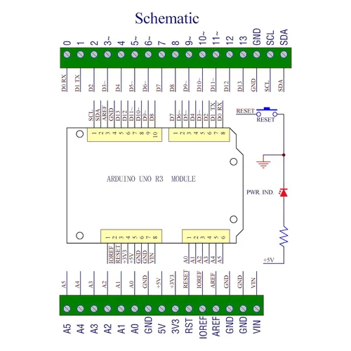 Vista 6 de Módulo de bloque de terminales de ruptura de pinout de montaje en carril DIN para Arduino UNO R3
