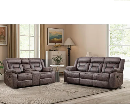 Vista 20 de Sofá reclinable manual de cuero sintético, sofá reclinable de 3 plazas, sofá cama para sala de estar, muebles, sala de reuniones, marrón oscuro