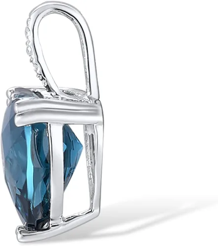 Vista 2 de Santuzza Colgante delicado de oro macizo de 10 quilates con forma de corazón de diamante genuino sin cadena para mujer