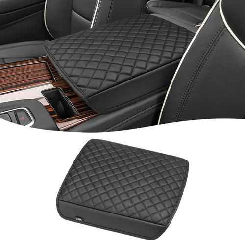 Vista 12 de KBH Funda para reposabrazos de consola central para Cadillac Escalade 2015-2020, borde de cuero de vinilo, protector de cojín de consola central