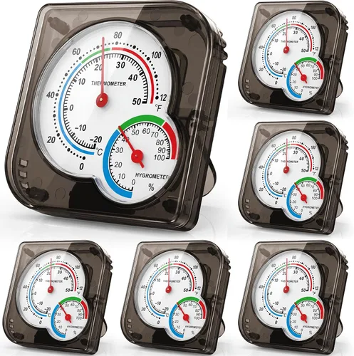 Vista 8 de Kathfly 4 piezas de termómetro interior y medidor de humedad para interiores, mini termómetro higrómetro temperatura y humedad medidor