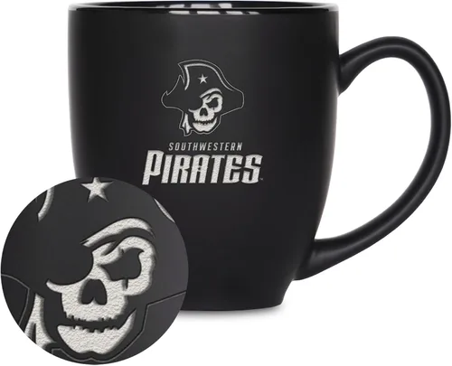 Vista 115 de Rico Industries - Taza de cerámica mate negra con grabado láser estándar de 15oz para NCAA (escuelas T & U) - Para bebidas calientes o frías