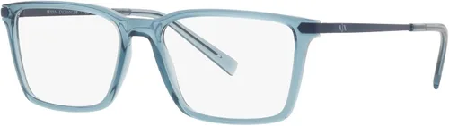 Vista 2 de AX ARMANI EXCHANGE AX3077 - Marcos rectangulares para anteojos con receta para hombre, lente transparente brillanteazul demostración, 2.126in, Azul