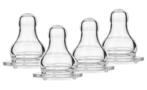 Vista 2 de Nuby Paquete de 4 pezones estándar de flujo rápido para cuello