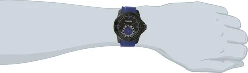 Vista 2 de Haurex Italy 3N503UBB Acros Reloj de hombre con correa de goma azul recubierto de iones de acero inoxidable con revestimiento iónico negro